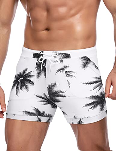 COOFANDY Herren-Badeanzug, Camouflage, schnelltrocknend, Herren-Badehose, Badehose mit Taschen, Pat6, L von COOFANDY