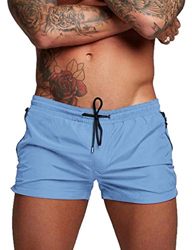 COOFANDY Herren-Badehose, Bademode, Badeanzug, Badeanzug, Badeanzug, Board-Strand, Sport, kurz, Hell, blau, XL von COOFANDY