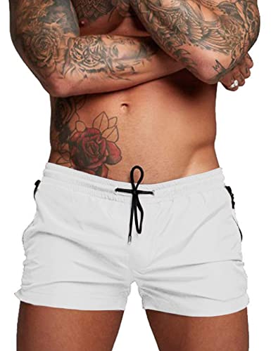 COOFANDY Herren-Badehose, Bademode, Badeanzug, Badeanzug, Badeanzug, Board-Strand, Sport, kurz, Weiss/opulenter Garten, XL von COOFANDY