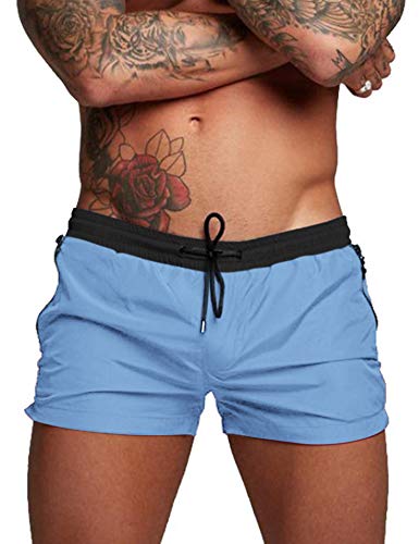 COOFANDY Herren-Badehose, Bademode, Badeanzug, Badeanzug, Badeanzug, Board-Strand, Sport, kurz, blau/schwarz, 3XL von COOFANDY