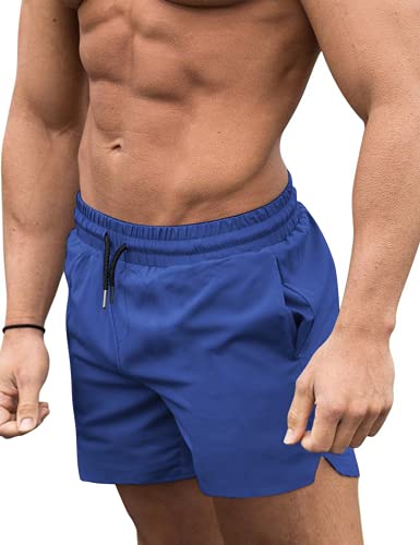 COOFANDY Herren-Badehose, schnelltrocknend, Sommer, Strand-Shorts, Badebekleidung, Blau (Snorkel Blue), L von COOFANDY