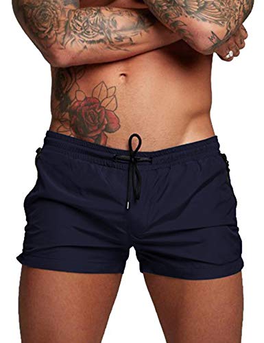 COOFANDY Herren Badehose Badehose Badebekleidung Badeanzug Board Strand Sport Kurz - Blau - Large von COOFANDY