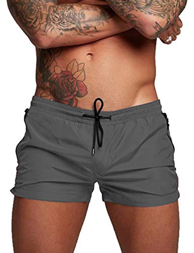 COOFANDY Herren Badehose Bademode Badeanzug Badeanzug Badeanzug Board Strand Sport Kurz, dunkelgrau, Medium von COOFANDY