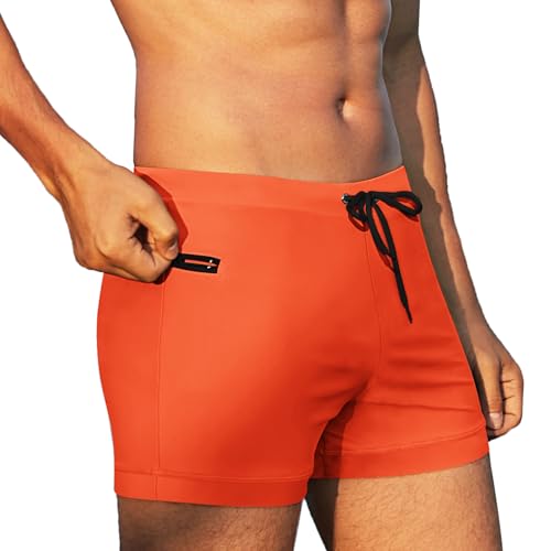 COOFANDY Herren-Badehose mit Kompressionsfutter, 2-in-1-Bademode, schnell trocknend, Board-Shorts, Orange/Abendrot im Zickzackmuster (Sunset Chevron), XXL von COOFANDY