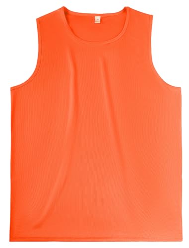 COOFANDY Herren Basic Tank Top Casual Sport Shirt Ärmelloses Unterhemd Fitness Weste Sleeveless Laufshirt Klassisch T-Shirt Muskelshirts A-Orange S von COOFANDY