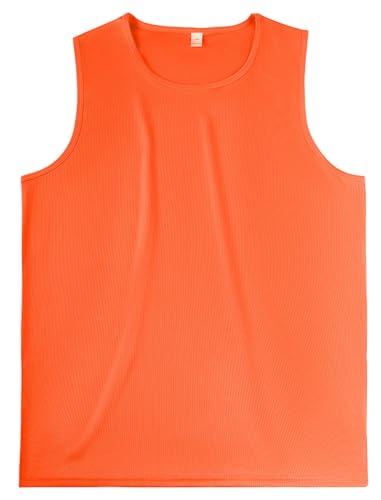 COOFANDY Herren Basic Tank Top Casual Sport Shirt Ärmelloses Unterhemd Fitness Weste Sleeveless Laufshirt Klassisch T-Shirt Muskelshirts A-Orange XL von COOFANDY