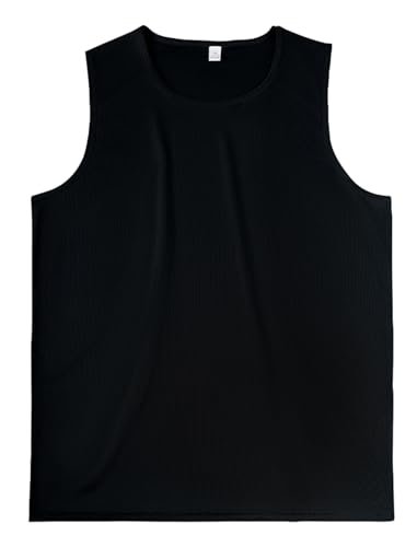COOFANDY Herren Basic Tank Top Casual Sport Shirt Ärmelloses Unterhemd Fitness Weste Sleeveless Laufshirt Klassisch T-Shirt Muskelshirts A-Schwarz L von COOFANDY