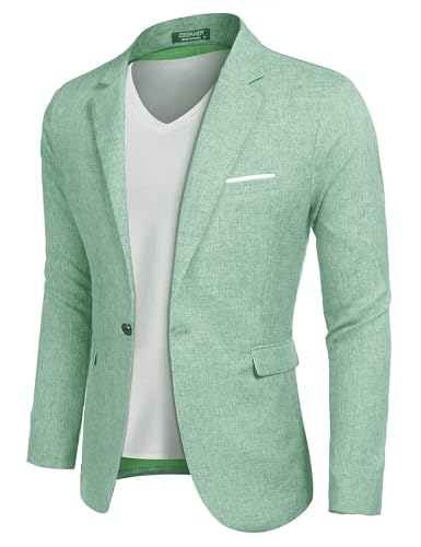 COOFANDY Herren Blazer Sakko Dünne Elegante Leicht Stretch Sportsakko übergröße Zwiebelgrün XL von COOFANDY