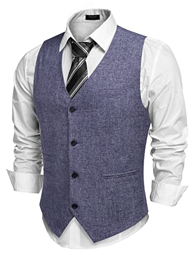COOFANDY Herren Business Casual Weste Leichte Slim Fit Modern Formal Weste - Blau - M COOFANDY Herren Business Casual Weste Leichte Slim Fit Modern Formal Weste - Blau - M von COOFANDY
