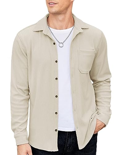 COOFANDY Herren Cordhemd Hemdjacke Hemd Herren Langarm Cordjacke Cord Hemd Regular Fit Button Down Hemd Freizeithemd Männer Jacke Winterhemd Herbst Langarmhemd Hell Khaki XXL COOFANDY Herren Cordhemd Hemdjacke Hemd Herren Langarm Cordjacke Cord Hemd Regular Fit Button Down Hemd Freizeithemd Männer Jacke Winterhemd Herbst Langarmhemd Hell Khaki XXL von COOFANDY