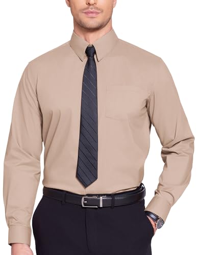 COOFANDY Business Hemd Herren Langarm Einfarbiges Anzug Hochzeithemd Freizeithemd Businesshemden Regular Fit Bügelfrei Helles Khaki L COOFANDY Business Hemd Herren Langarm Einfarbiges Anzug Hochzeithemd Freizeithemd Businesshemden Regular Fit Bügelfrei Helles Khaki L von COOFANDY