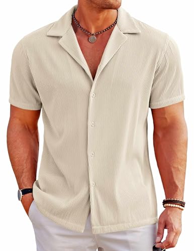 COOFANDY Hawaii Hemd Männer Leichtes Sommerhemd Kurzarmhemd Freizeithemd Herrenhemden Kurzarm Bügelfrei Strandhemden Urlaubhemd Cremefarben M COOFANDY Hawaii Hemd Männer Leichtes Sommerhemd Kurzarmhemd Freizeithemd Herrenhemden Kurzarm Bügelfrei Strandhemden Urlaubhemd Cremefarben M von COOFANDY