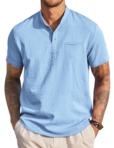 COOFANDY Herren Hemd Kurzarm Sommerhemd Kurzarmhemd Freizeithemden Leichtes Sommerhemd Strandhemd Männer Hemd Basic Shirt Regular Fit Leichtes Sommerhemd Hellblau S COOFANDY Herren Hemd Kurzarm Sommerhemd Kurzarmhemd Freizeithemden Leichtes Sommerhemd Strandhemd Männer Hemd Basic Shirt Regular Fit Leichtes Sommerhemd Hellblau S von COOFANDY