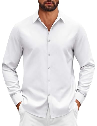 COOFANDY Herren Hemd Langarm Baumwolle Regular Fit Button Down Formal Comfort Businessthemd Weiß M COOFANDY Herren Hemd Langarm Baumwolle Regular Fit Button Down Formal Comfort Businessthemd Weiß M von COOFANDY