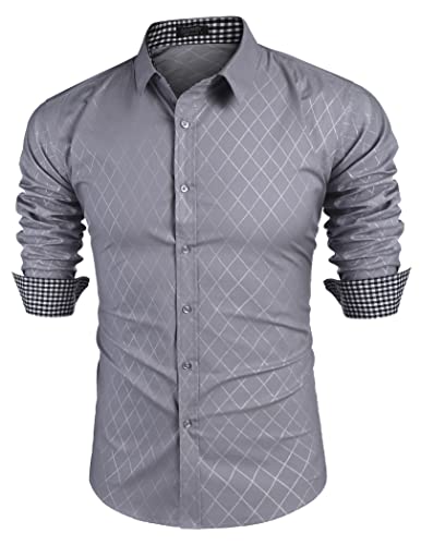 COOFANDY Herren Hemd Langarm Freizeit Baumwolle Businesshemden Freizeithemden Klassisch Regular Fit Hemden von COOFANDY