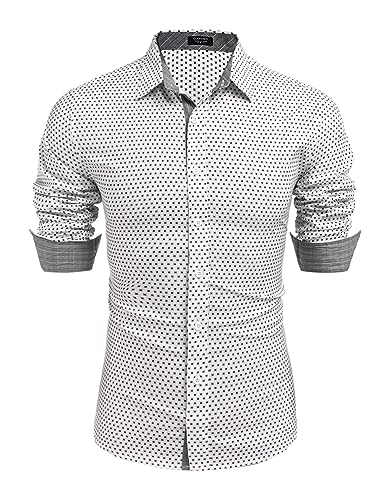 COOFANDY Herren Hemd Slim Fit Langarm Businesshemd Freizeithemd Casual Herrenhemd Modern PAT4 L COOFANDY Herren Hemd Slim Fit Langarm Businesshemd Freizeithemd Casual Herrenhemd Modern PAT4 L von COOFANDY