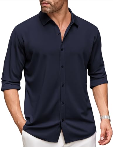 COOFANDY Herren Hemd Slim Fit Langarm Hemd Freizeithemd Bügelleicht Langarmhemd Button Down Hemd Business Hemd Blauviolett XL COOFANDY Herren Hemd Slim Fit Langarm Hemd Freizeithemd Bügelleicht Langarmhemd Button Down Hemd Business Hemd Blauviolett XL von COOFANDY