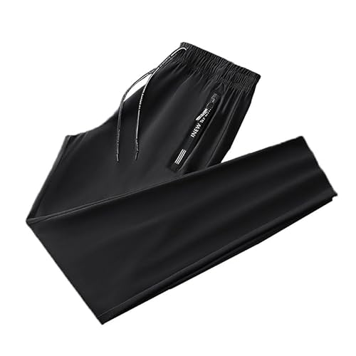 COOFANDY Herren Hose Loose Fit Sporthose Casual Freizeithose Lang Hose mit Kordelzug Taschen Schwarz L von COOFANDY