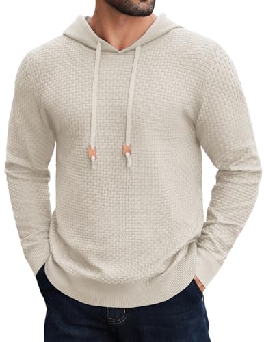 COOFANDY Herren-Kapuzen-Sweatshirt, langärmelig, lässig, Waffelmuster, leichte Hoodies, Strick-Sweatshirt, Khaki, Khaki, Medium COOFANDY Herren-Kapuzen-Sweatshirt, langärmelig, lässig, Waffelmuster, leichte Hoodies, Strick-Sweatshirt, Khaki, Khaki, Medium von COOFANDY