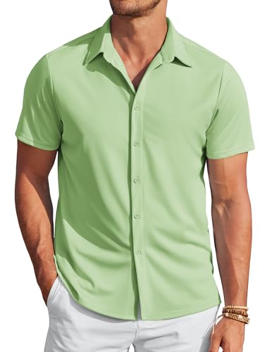 COOFANDY Herren Kurzarm Hemd Casual Sommerhemd Bügelfrei Business Hemden Outdoor Button Down Freizeithemden Für Herren Grün XXL COOFANDY Herren Kurzarm Hemd Casual Sommerhemd Bügelfrei Business Hemden Outdoor Button Down Freizeithemden Für Herren Grün XXL von COOFANDY