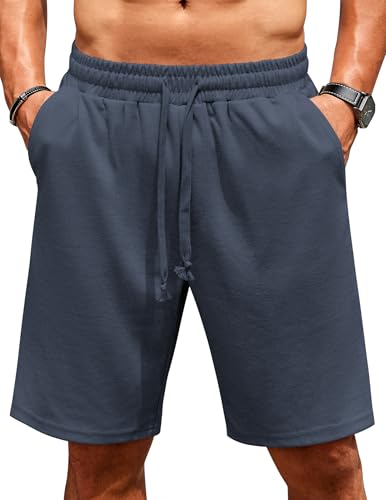 COOFANDY Kurze Jogginghose Herren Kurze Hosen Sweatshorts Shorts Sommer Trainingshose Kurz Sporthose Kurz Herrenshorts Gym Shorts Sommer Marineblau L von COOFANDY