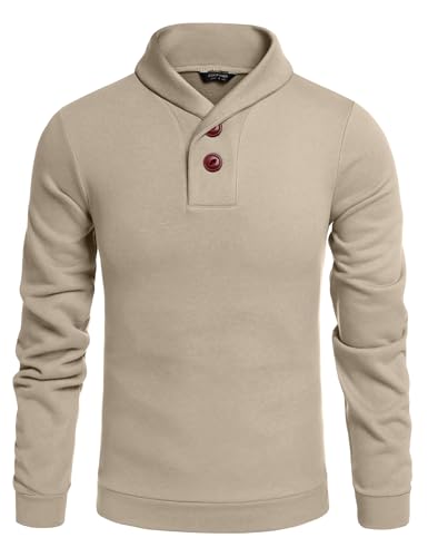 COOFANDY Herren Mode Schalkragen Pullover Casual Langarm Strickpullover - - Groß von COOFANDY