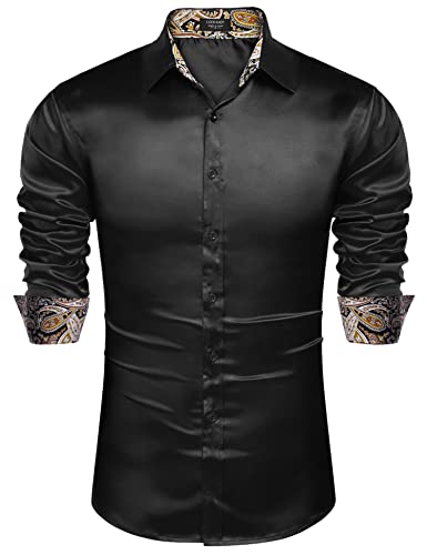 COOFANDY Herren Paisley Business Kleid Hemd Langarm Casual Button Down Hemd - - Groß von COOFANDY