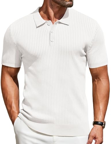 COOFANDY Herren-Poloshirt, kurzärmelig, Knopfleiste, strukturiert, lässig, Sommer, Strandhemd, Weiss/opulenter Garten, Mittel COOFANDY Herren-Poloshirt, kurzärmelig, Knopfleiste, strukturiert, lässig, Sommer, Strandhemd, Weiss/opulenter Garten, Mittel von COOFANDY