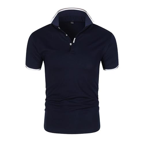 COOFANDY Herren Poloshirt Kurzarm Basic Sommer Golf Polo Hemden Marine Blau XS COOFANDY Herren Poloshirt Kurzarm Basic Sommer Golf Polo Hemden Marine Blau XS von COOFANDY