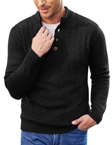 COOFANDY Herren Pullover Rollkragenpullover Strickpullover Winterpullover Warm Pullover mit Kragen Pulli Herrenpullover Langarm Arbeitspullover Schwarz S COOFANDY Herren Pullover Rollkragenpullover Strickpullover Winterpullover Warm Pullover mit Kragen Pulli Herrenpullover Langarm Arbeitspullover Schwarz S von COOFANDY