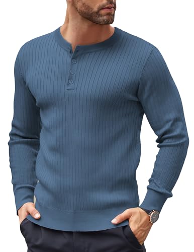 COOFANDY Pullover Knopfleiste Herren Henley Strickpullover Sweater Pullover mit Knopfleiste Herbst Pullover Dunkelblau M COOFANDY Pullover Knopfleiste Herren Henley Strickpullover Sweater Pullover mit Knopfleiste Herbst Pullover Dunkelblau M von COOFANDY