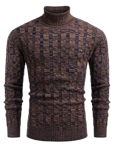 COOFANDY Herren Pullover Strickpullover Rollkragenpullover Zopfmuster Sweater Christmas Pulli Warm Weihnachten Pullover PAT7 XL COOFANDY Herren Pullover Strickpullover Rollkragenpullover Zopfmuster Sweater Christmas Pulli Warm Weihnachten Pullover PAT7 XL von COOFANDY