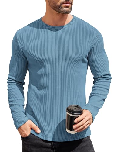 COOFANDY Herren Pullover Strickpullover mit Rundhals Slim Fit Casual Leicht Winterpullover Basic Männer Feinstrick Pullover Pulli von COOFANDY