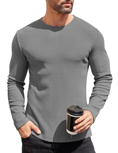 COOFANDY Herren Pullover Strickpullover mit Rundhals Slim Fit Casual Leicht Winterpullover Basic Männer Feinstrick Pullover Pulli von COOFANDY