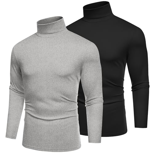 COOFANDY Herren Rollkragen Pullover Leichter Slim Fit Pullover Langarmshirts Rollkragenshirt Pulli Basic Rolli Langarm Thermooberteile Farbe-D L von COOFANDY