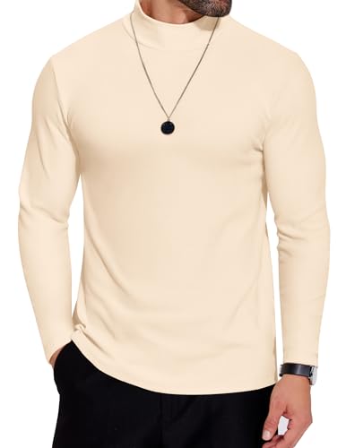 COOFANDY Herren Rollkragen-Shirt, Fleece, Thermo-Langarm-Top, Basic-Unterhemd, schmale Passform, leichter Pullover, aprikose, XX-Large COOFANDY Herren Rollkragen-Shirt, Fleece, Thermo-Langarm-Top, Basic-Unterhemd, schmale Passform, leichter Pullover, aprikose, XX-Large von COOFANDY