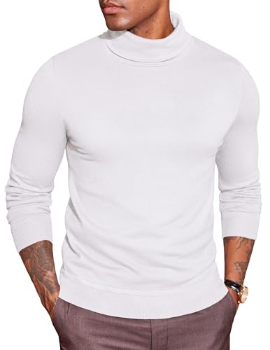 COOFANDY Herren Rollkragenpullover Dünn Pullover Rolli Langarm Turtleneck Strickpullover Slim Fit Rollkragenshirts Rollkragenpulli Casual Business Sweater Basic Solid Pulli Weiß S COOFANDY Herren Rollkragenpullover Dünn Pullover Rolli Langarm Turtleneck Strickpullover Slim Fit Rollkragenshirts Rollkragenpulli Casual Business Sweater Basic Solid Pulli Weiß S von COOFANDY