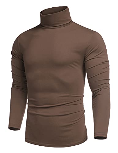 COOFANDY Herren Rollkragenpullover Longsleeve Slim Fit Unterziehrolli Langarm Turtleneck Pullover Braun XL COOFANDY Herren Rollkragenpullover Longsleeve Slim Fit Unterziehrolli Langarm Turtleneck Pullover Braun XL von COOFANDY