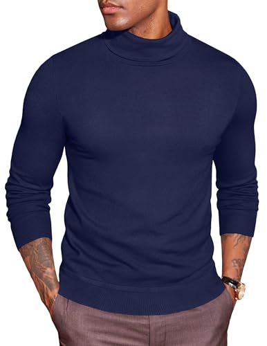 COOFANDY Herren Rollkragenshirt Dünne Rollkragenpullover Rollkragen Pulli Unterzieh Rolli Langarmshirts für Herren Turtleneck Winterpullover Einfarbig von COOFANDY