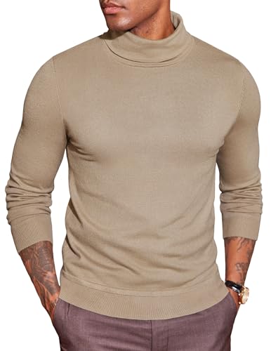 COOFANDY Herren Rollkragen Pullover Rollkragenshirt Rolli Langarm Unterzieh Pulli Strickpullover Langarmshirts für Herren Turtleneck Winterpullover Comfort Fit von COOFANDY
