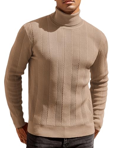 COOFANDY Herren Rollkragenpullover Slim Fit Pullover für Herren Rollkragen Strickpullover Pulli Winterpullover Warm Turtleneck Sweater Basic Männer Rolli Khaki S COOFANDY Herren Rollkragenpullover Slim Fit Pullover für Herren Rollkragen Strickpullover Pulli Winterpullover Warm Turtleneck Sweater Basic Männer Rolli Khaki S von COOFANDY