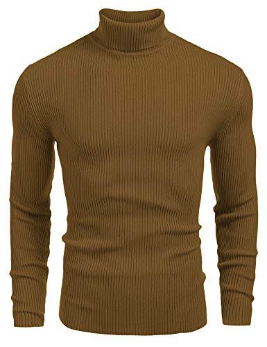 COOFANDY Herren Pullover Rollkragenpullover Winter Slim fit Strickpullover Warmer Modern Pullover mit Kragen XXL von COOFANDY