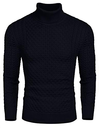 COOFANDY Herren Rollkragenpullover Strickpullover Rollkragenpulli Sweatshirt Feinstrick Pullover Sweater Turtle Neck Solid Winter Pullover Warme Rolli Pulli Marine XXL COOFANDY Herren Rollkragenpullover Strickpullover Rollkragenpulli Sweatshirt Feinstrick Pullover Sweater Turtle Neck Solid Winter Pullover Warme Rolli Pulli Marine XXL von COOFANDY