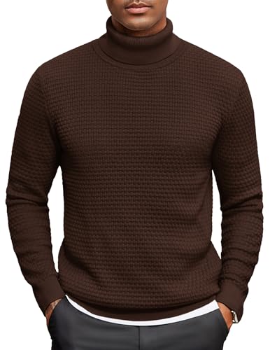 COOFANDY Herren Rollkragenpullover Winter Strickpullover Feinstrick Rollkragenshirt Pulli Sweater Braun S COOFANDY Herren Rollkragenpullover Winter Strickpullover Feinstrick Rollkragenshirt Pulli Sweater Braun S von COOFANDY