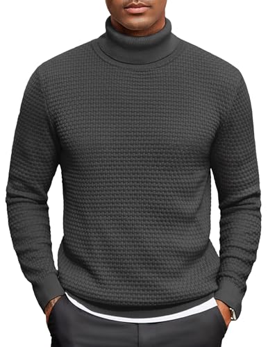 COOFANDY Herren Rollkragenpullover Winter Strickpullover Feinstrick Rollkragenshirt Pulli Sweater Dunkelgrau 3XL COOFANDY Herren Rollkragenpullover Winter Strickpullover Feinstrick Rollkragenshirt Pulli Sweater Dunkelgrau 3XL von COOFANDY