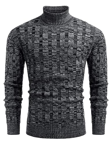 COOFANDY Herren Rollkragenpullover Zopfmuster Strickpullover Melange Langarmpullover Roll Neck Männer Sweater PAT8 XXL COOFANDY Herren Rollkragenpullover Zopfmuster Strickpullover Melange Langarmpullover Roll Neck Männer Sweater PAT8 XXL von COOFANDY