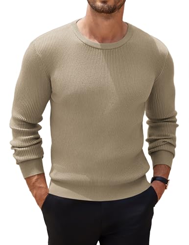 COOFANDY Herren Rundausschnitt Strickpullover Männer Rundhals Pullover Feinstrick Sweater Knitted Regular Fit Sweatshirt Mondgrau XL COOFANDY Herren Rundausschnitt Strickpullover Männer Rundhals Pullover Feinstrick Sweater Knitted Regular Fit Sweatshirt Mondgrau XL von COOFANDY
