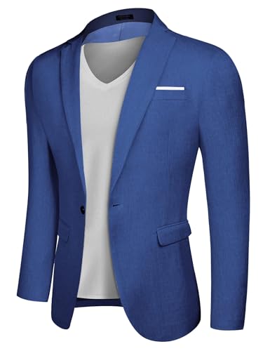 COOFANDY Herren Sakko Sportlich Freizeit Blazer Regular Fit Anzug Lässig, Königsblau, Gr. XXL Königsblau XXL von COOFANDY