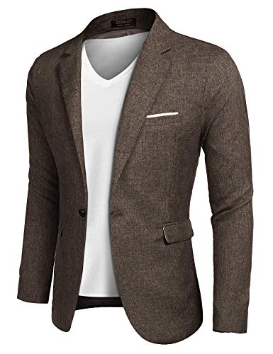 COOFANDY Herren Sakko Sportlich Freizeit Blazer Regular Fit Anzug Lässig, Braun, Gr. XL Braun XL von COOFANDY