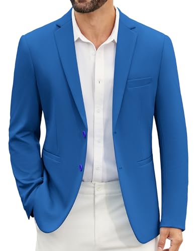 COOFANDY Herren Sakko Sportlich Freizet Leichte Anzugjacke Regular Fit Einfarbig Blazer mit 2 Knöpfe Blau XL COOFANDY Herren Sakko Sportlich Freizet Leichte Anzugjacke Regular Fit Einfarbig Blazer mit 2 Knöpfe Blau XL von COOFANDY